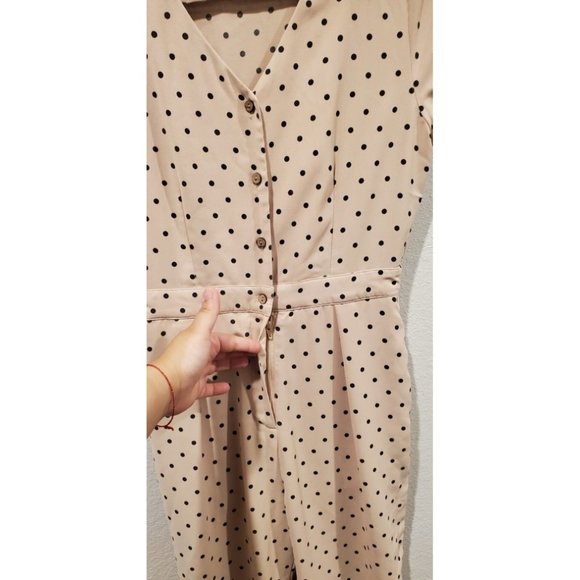 POLAGRAM Nude Polka Black Dots Jumpsuit - Picture 4 of 7